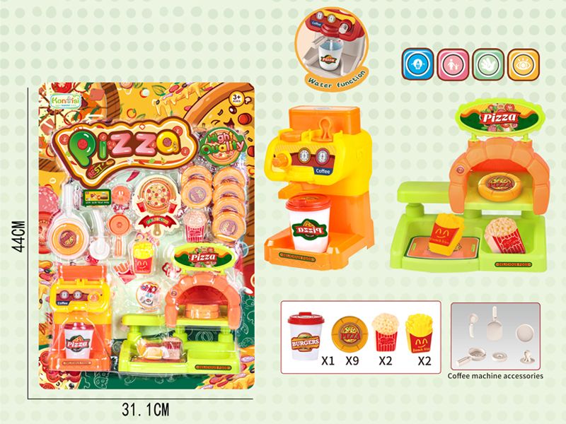 Coffee Machine Pizza Toy Set
