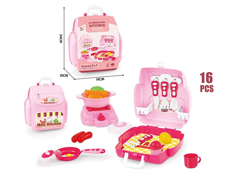 Storage Backpack Kitchen Play Set 16pcs