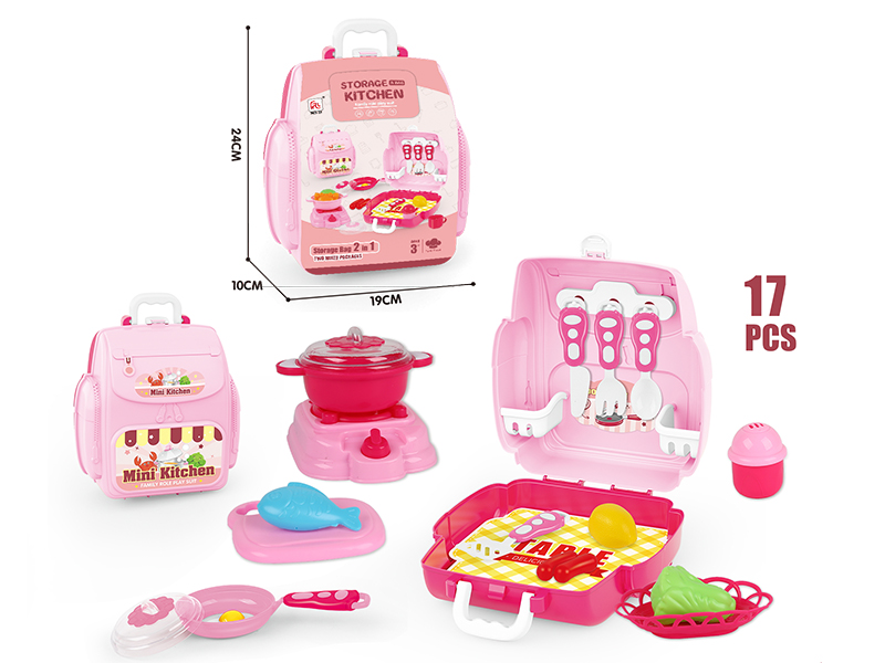 Storage Backpack Kitchen Play Set 17pcs