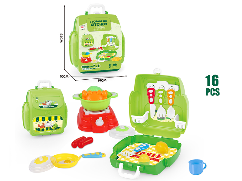 Storage Backpack Kitchen Play Set 16pcs