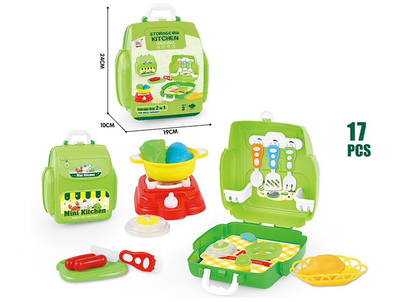 Storage Backpack Kitchen Play Set 17pcs