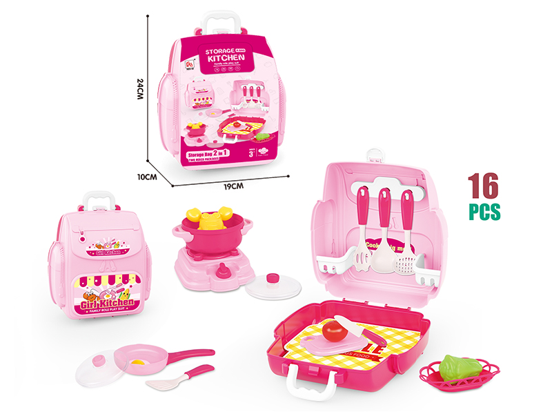 Storage Backpack Kitchen Play Set 16pcs