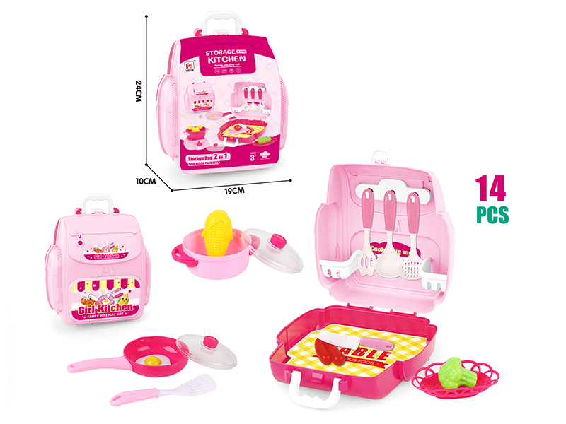 Storage Backpack Kitchen Play Set 14pcs
