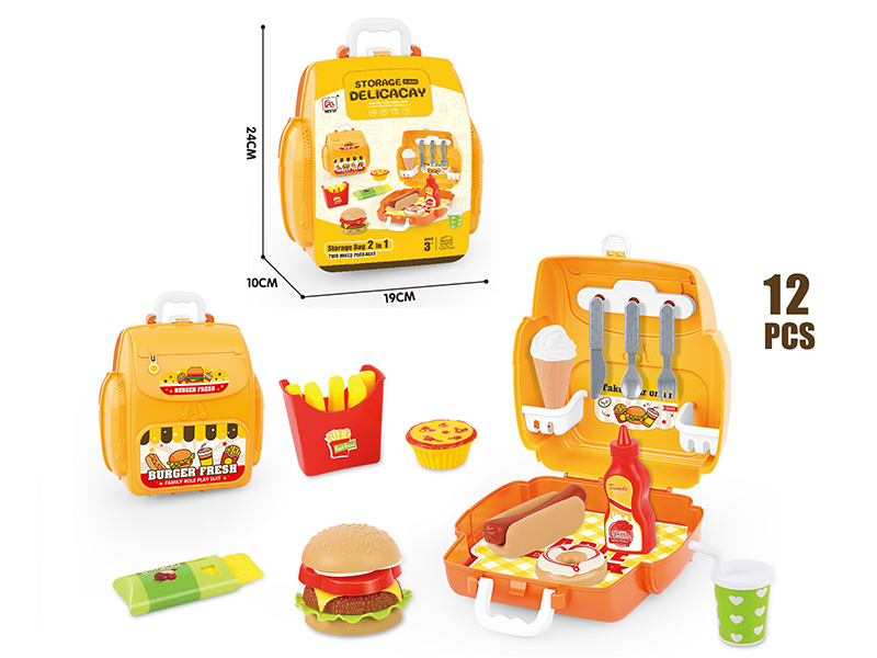 Storage Backpack Hamburger Play Set 12pcs