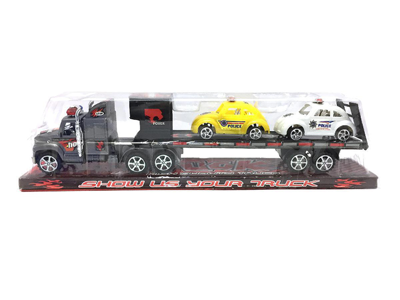 Friction Trailer With 2 Slide Police Car