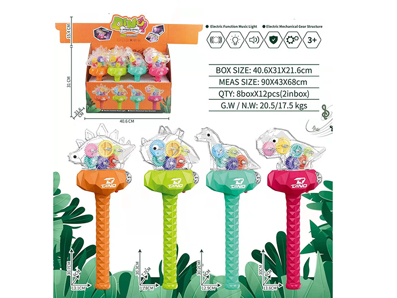 Gear Dinosaur Flash Stick With Sound And Lights 12PCS