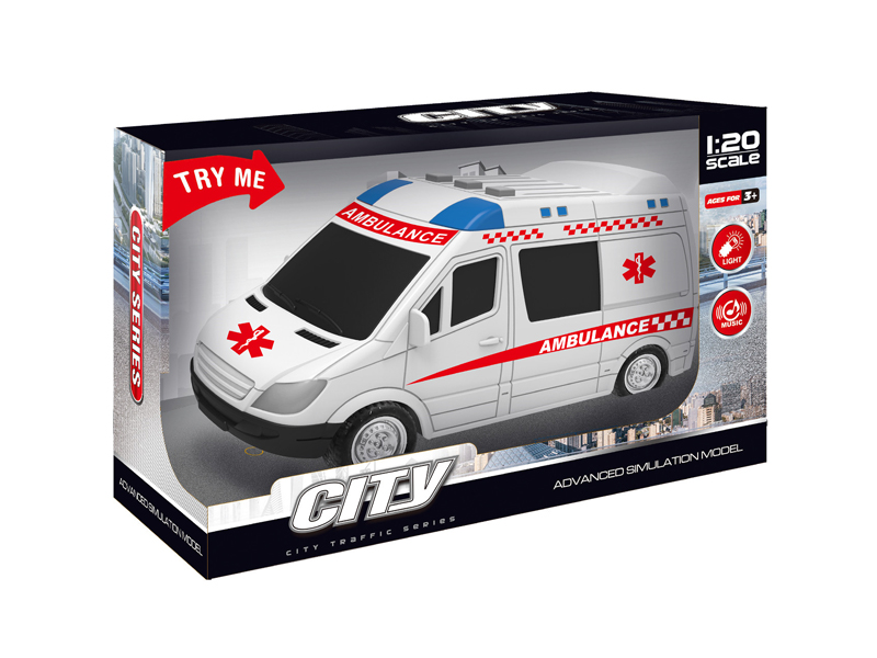 1:20 Friction Ambulance With Sound And Light
