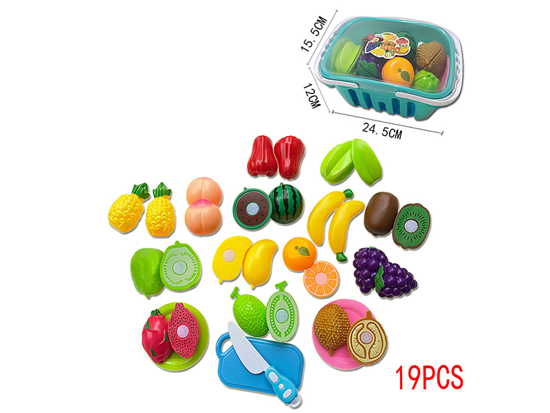 Cutting Fruits Toys Basket Set 19pcs