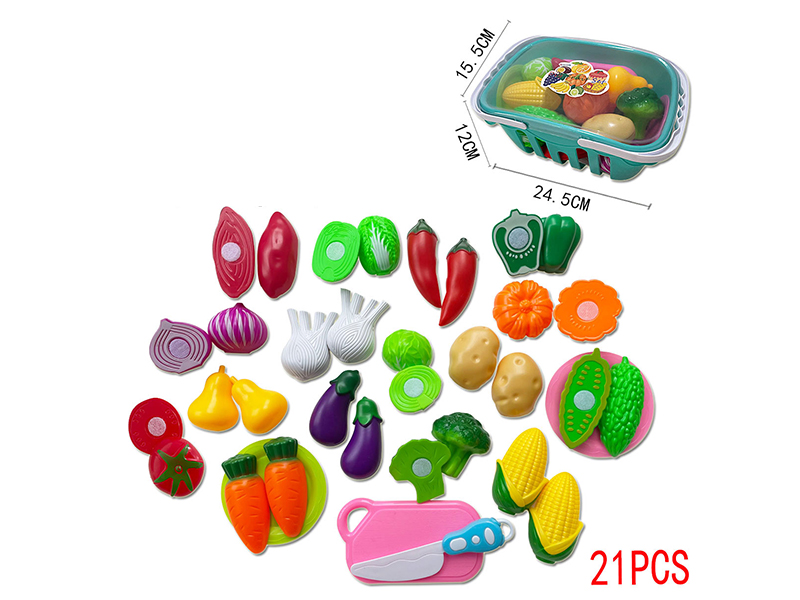 Cutting Vegetable Toys Basket Set 21pcs