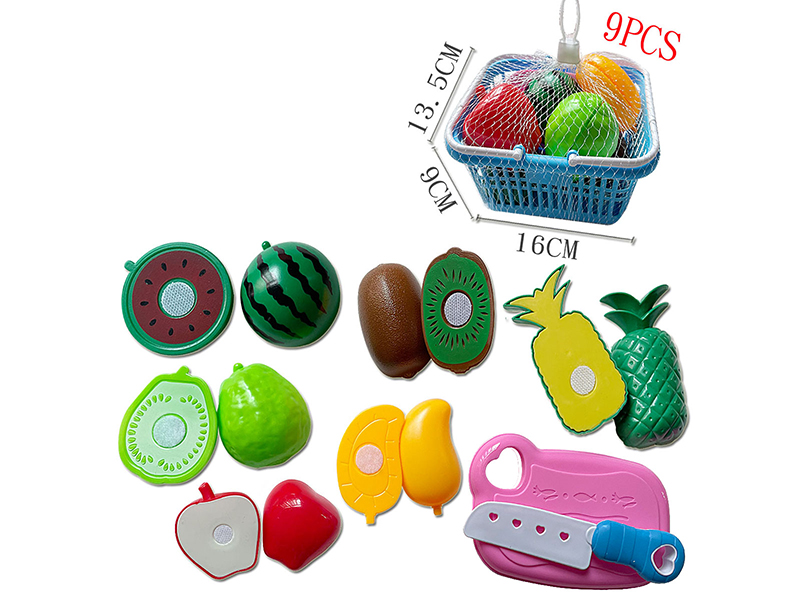 Cutting Fruits Toys Basket Set 9pcs