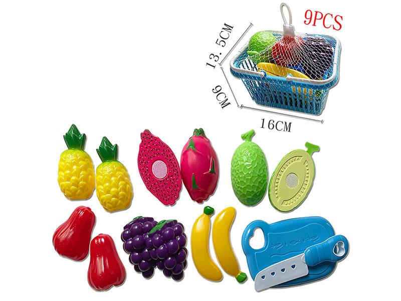 Cutting Fruits Toys Basket Set 9pcs