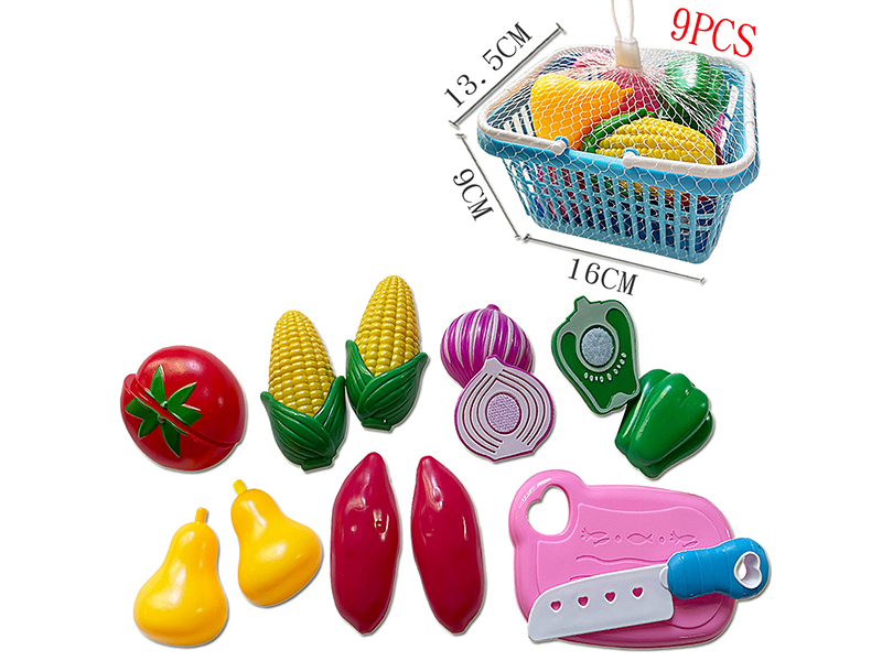 Cutting Vegetable Toys Basket Set 9pcs