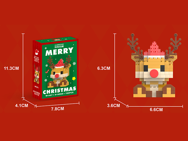 Christmas Elk Miniature Small Particle Building Blocks 166pcs