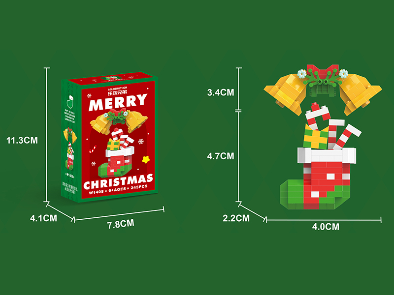 Bell And Christmas Sock Miniature Small Particle Building Blocks 245pcs