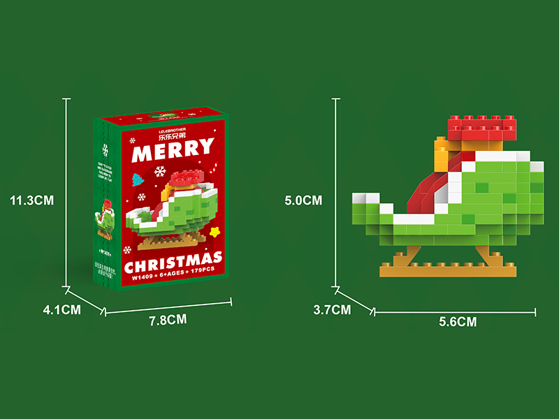Santa's Sleigh Miniature Small Particle Building Blocks 179pcs