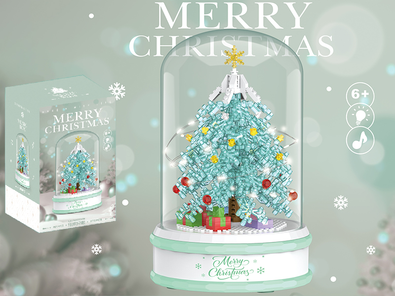 Transparent Green Christmas Tree Miniature Small Particle Building Blocks 276pcs