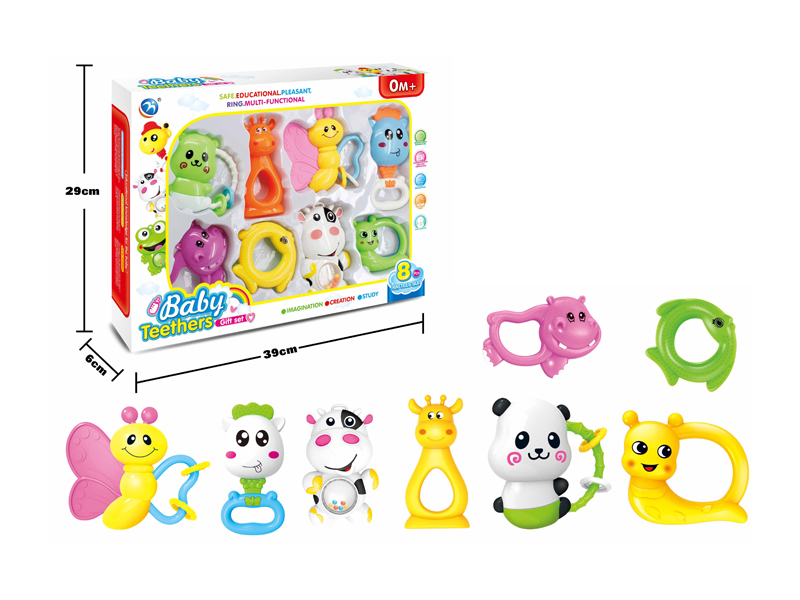 8PCS Baby Rattles
