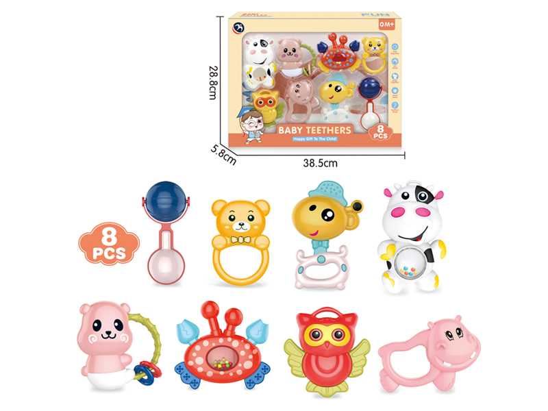 8PCS Baby Rattles