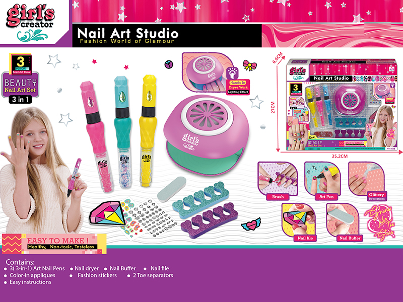 Art Nail Pens Nail Dryer Set