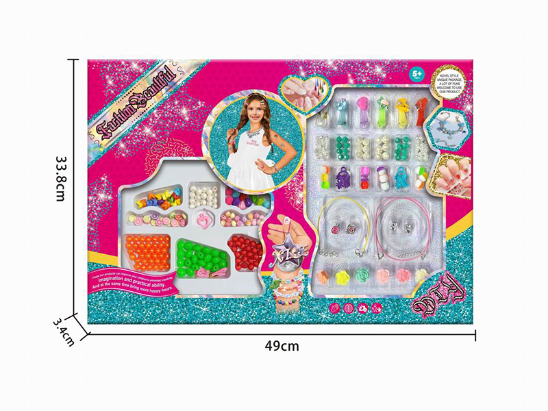DIY Fashion Girl Beauty Toy(DIY Beads + Bracelet + Necklace + Hair Clip)