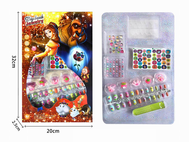 Princess DIY Fake Nail Patch + Nail Sticker + Rings + Diamond Sticker