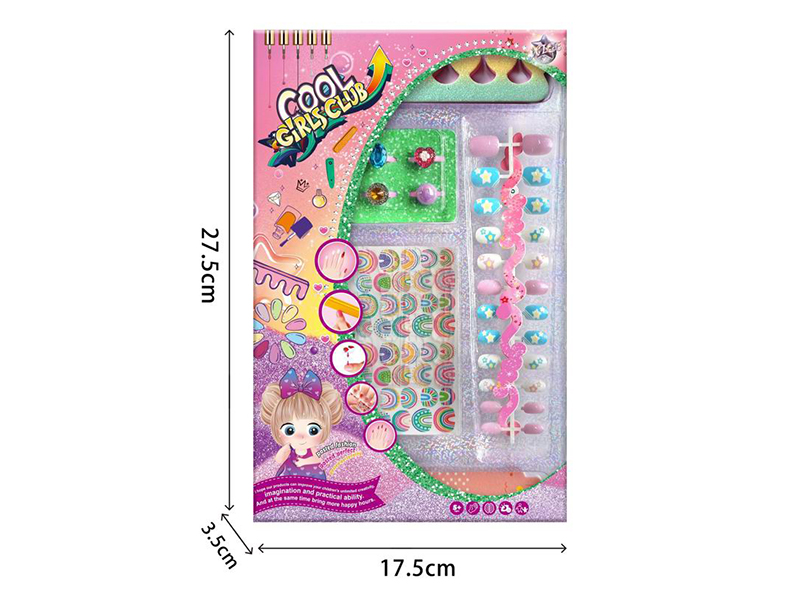DIY Nail Art Set(Nail Patch,Nail Sticker,Nail File,Rings,Toe Splitter)