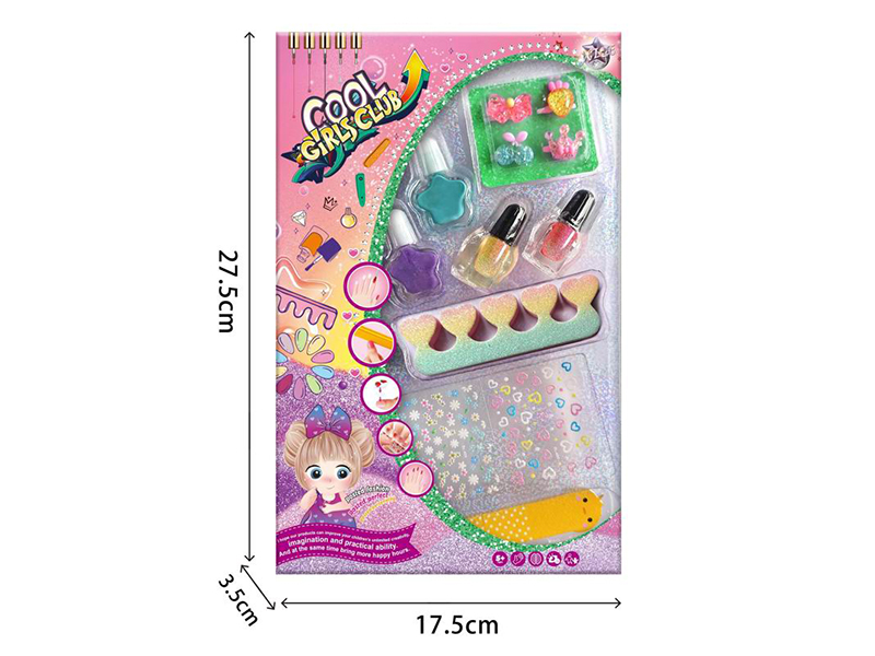 DIY Nail Art Set(Nail Polish, 3D Nail Sticker,Nail File,Ring, Toe Splitter)