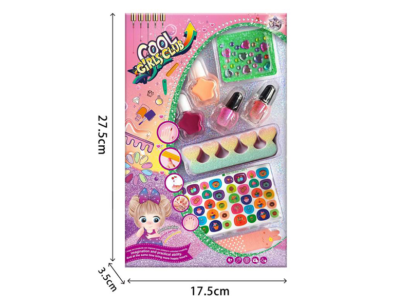 DIY Nail Art Set(Nail Polish,Tattoo Sticker,Nail File,Diamond Sticker,Toe Splitter)