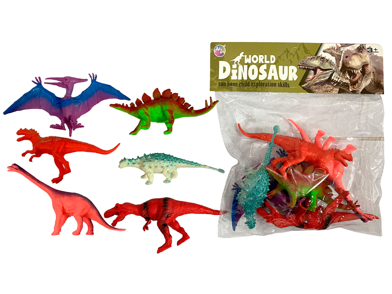 6PCS Seven Inch Dinosaur Toy Set