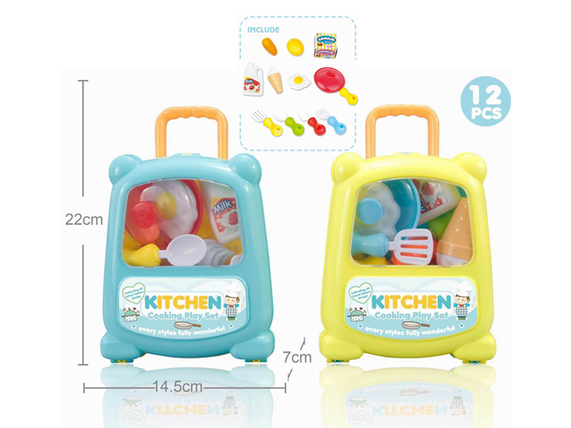 12PCS Trolley Box Kitchen Toy Set