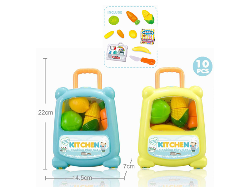 10PCS Trolley Box Kitchen Toy Set