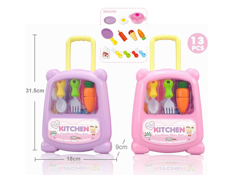 13PCS Trolley Box Kitchen Toy Set