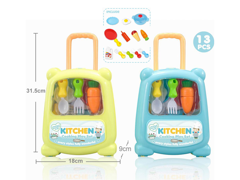 13PCS Trolley Box Kitchen Toy Set