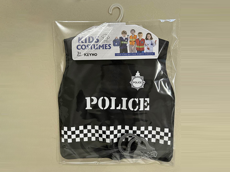 Black Special Police Vest With Handcuffs