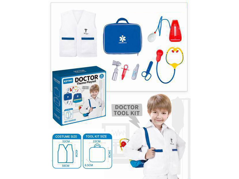 Doctor'S First Aid Kit Paired With Medical Clothing And Equipment