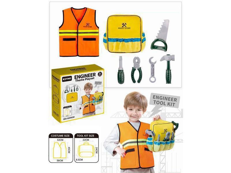 Engineering Backpack Paired With Engineering Clothing And Tools