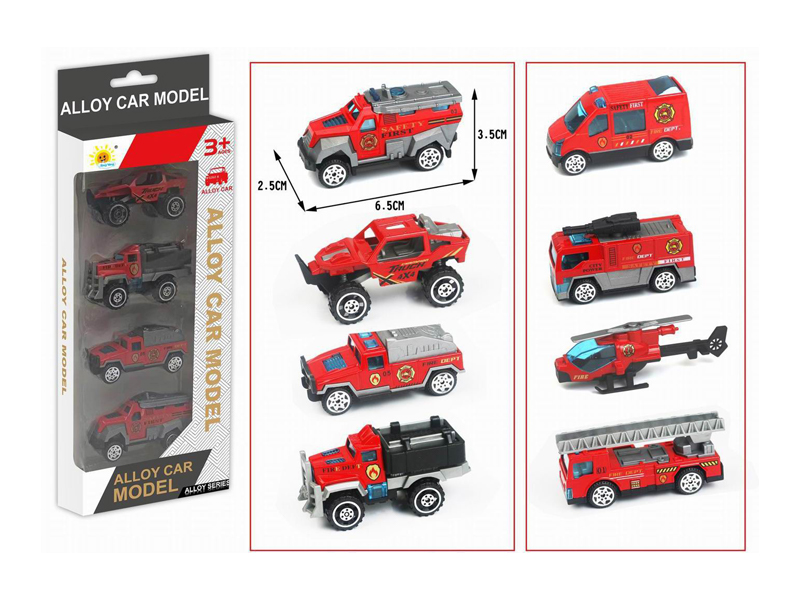 Alloy Slide Fire Truck Set