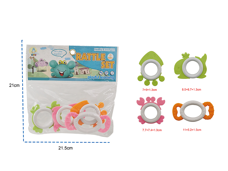Baby Rattle Teether 4PCS