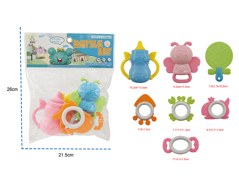 Baby Rattle Teether 7PCS
