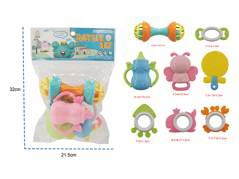 Baby Rattle Teether 8PCS