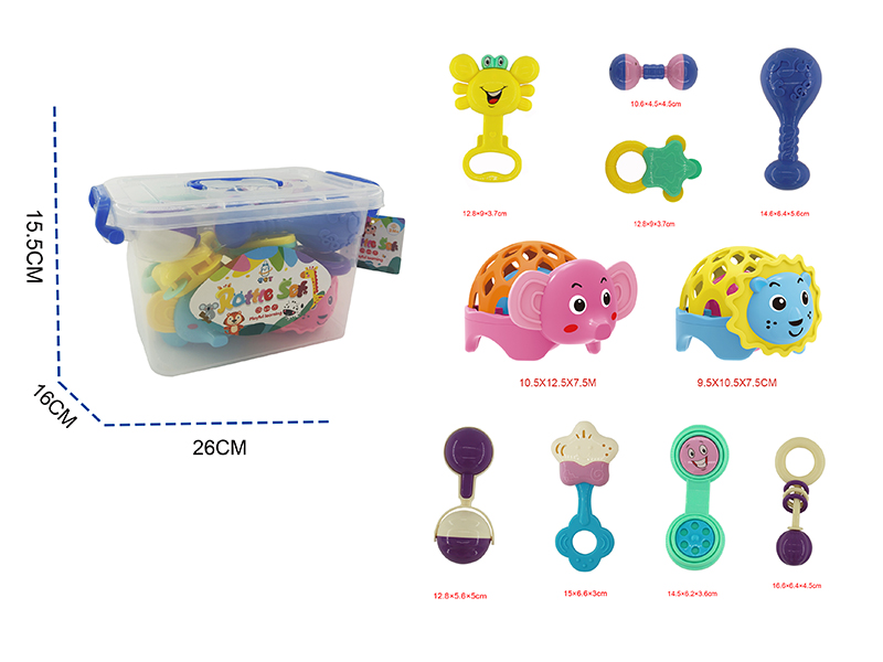 Baby Rattles 10PCS(With Lion/Elephant Teether Rattle)