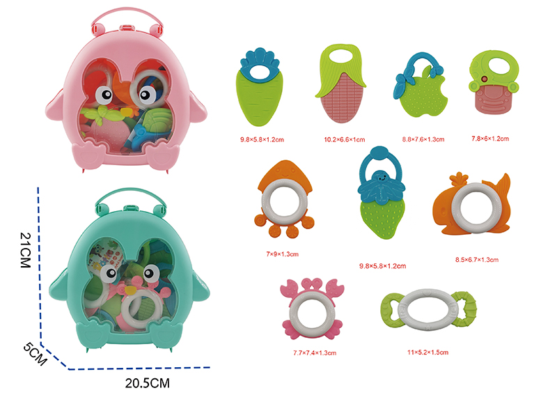 Baby Teether Rattles 9pcs
