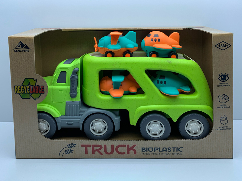 Slide Head Transport Vehicle With Light And Sound+4 Cartoon Planes