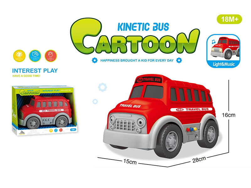 Friction Cartoon Bus With Light And Sound