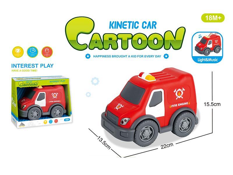 Friction Cartoon Fire Truck With Light And Sound