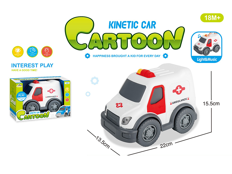Friction Cartoon Ambulance With Light And Sound