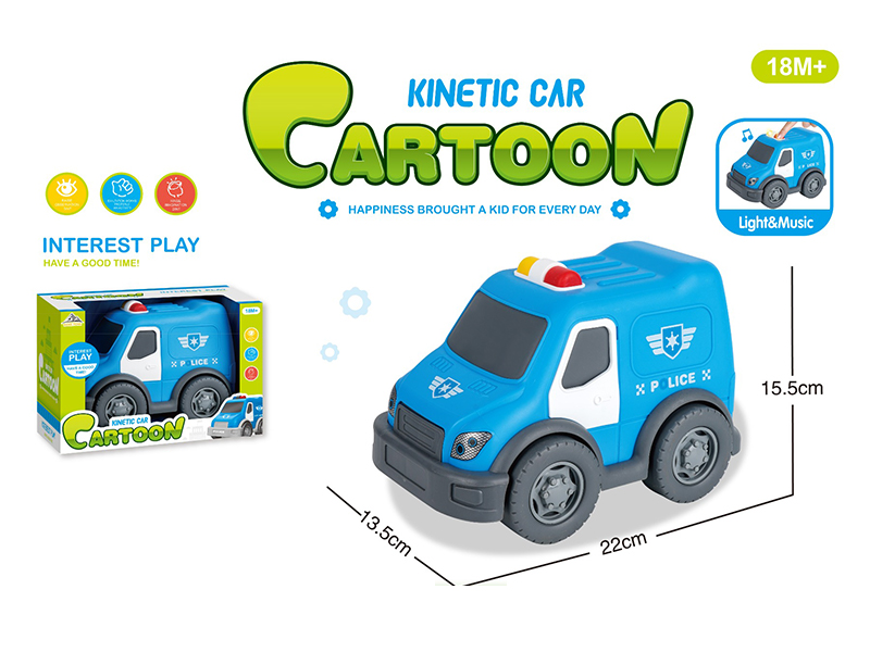 Friction Cartoon Police Car With Light And Sound