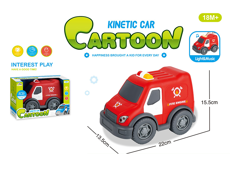 Friction Cartoon Fire Truck With Light And Sound