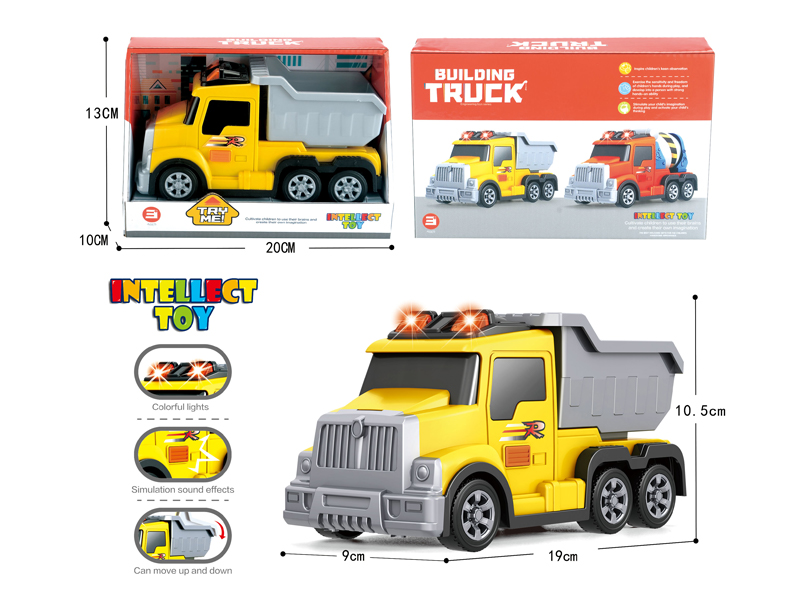 B/O Tipping Bucket Construction Vehicle With Sound And Light