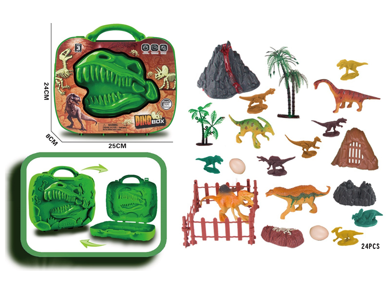 24PCS Dinosaur Carrying Case Set